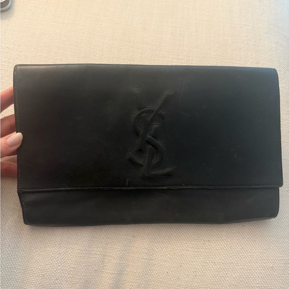 YSL Gunmetal Leather Clutch - Picture 5 of 6